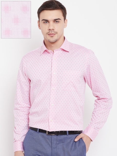 

Blackberrys Men Pink Slim Fit Self Design Formal Shirt