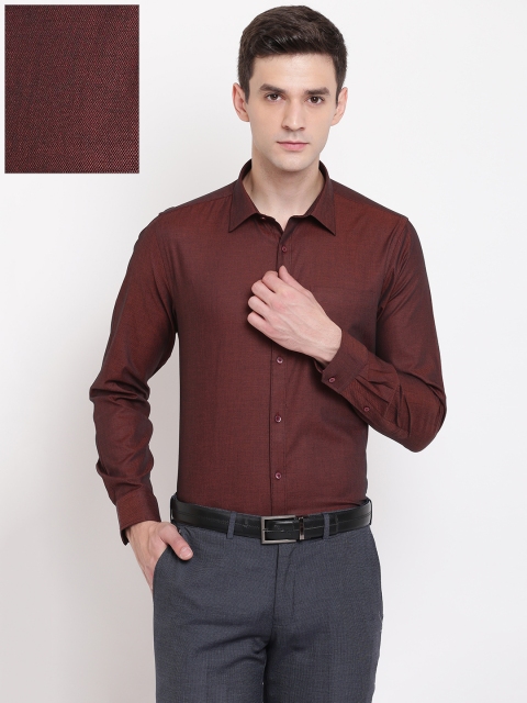 

Blackberrys Men Brown Slim Fit Self Design Formal Shirt