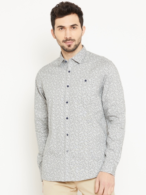 

Blackberrys Men Grey & Black Slim Fit Printed Casual Shirt