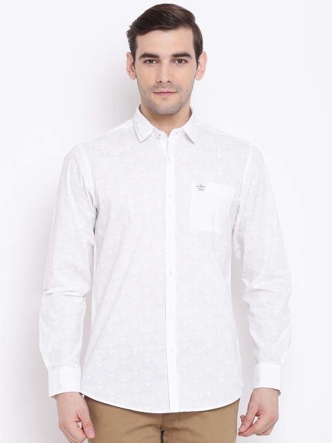 

Blackberrys Men White Slim Fit Printed Casual Shirt