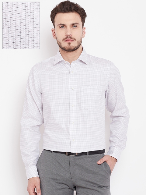 

Blackberrys Men White Smart Fit Self Checked Formal Shirt