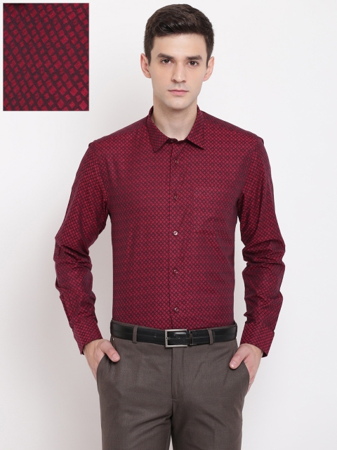 

Blackberrys Men Maroon Slim Fit Self Design Formal Shirt