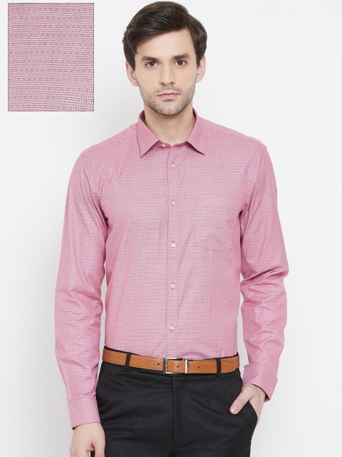 

Blackberrys Men Pink Slim Fit Self Design Formal Shirt