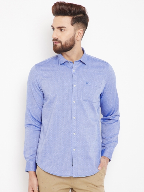 

Blackberrys Men Blue Slim Fit Self Design Casual Shirt