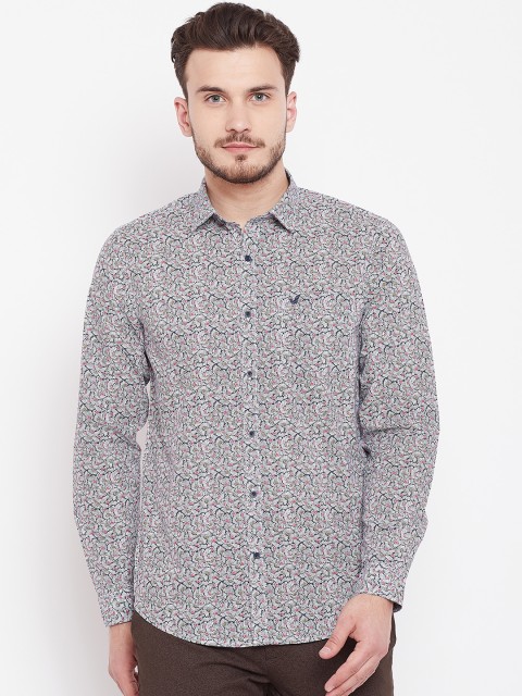 

Blackberrys Men Navy Blue & White Slim Fit Printed Casual Shirt
