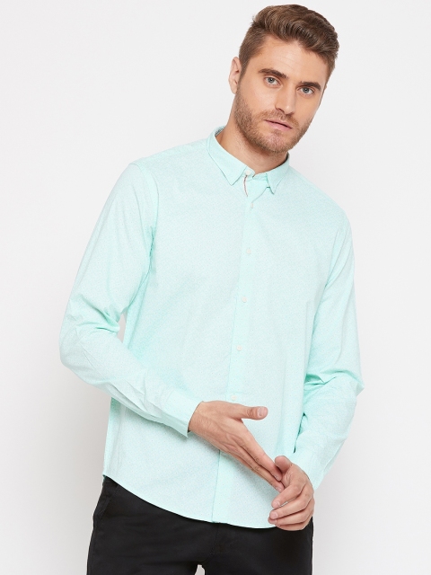 

Blackberrys Men Sea Green Slim Fit Printed Casual Shirt