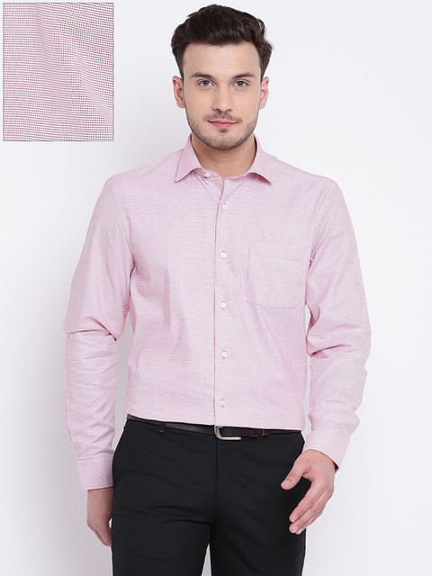 

Blackberrys Men White & Red Regular Fit Self Design Formal Shirt
