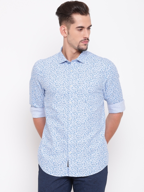 

Blackberrys Men Blue Slim Fit Floral Print Casual Shirt