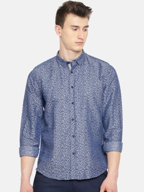 

Blackberrys Men Navy Blue Slim Fit Printed Casual Shirt