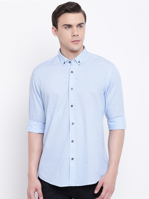 

Blackberrys Men Blue Slim Fit Striped Casual Shirt