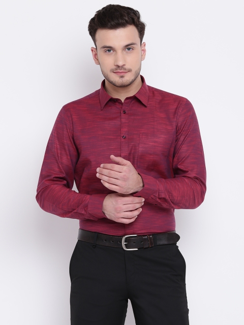 

Blackberrys Men Maroon Slim Fit Self Design Formal Shirt