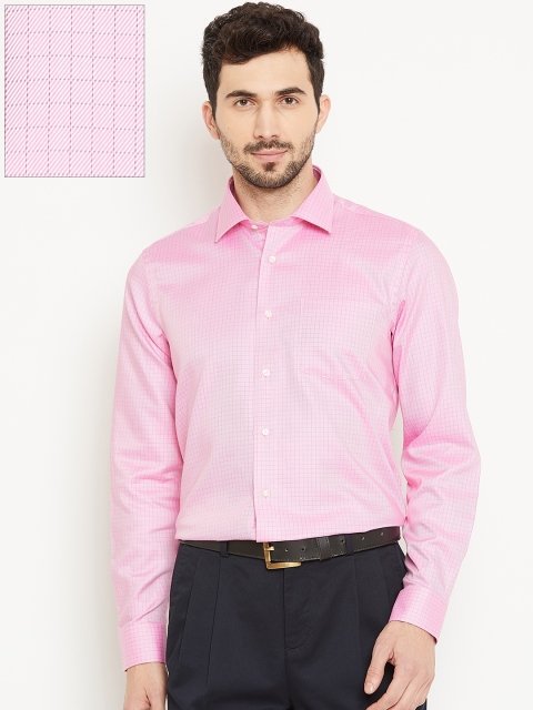 

Blackberrys Men Pink Smart Fit Checked Formal Shirt