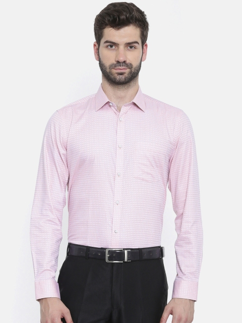

Blackberrys Men Pink Slim Fit Checked Formal Shirt