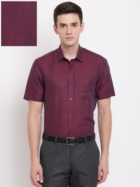 

Blackberrys Men Burgundy Slim Fit Solid Formal Shirt