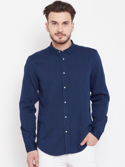 

Blackberrys Men Navy Blue Slim Fit Solid Casual Shirt