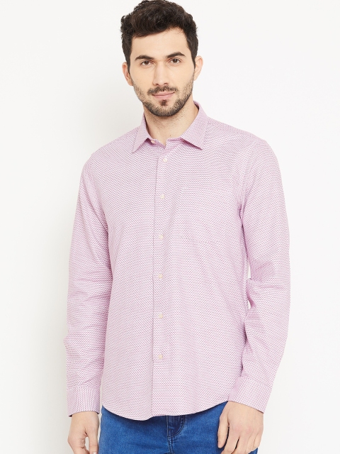 

Blackberrys Men Pink Slim Fit Self Design Casual Shirt