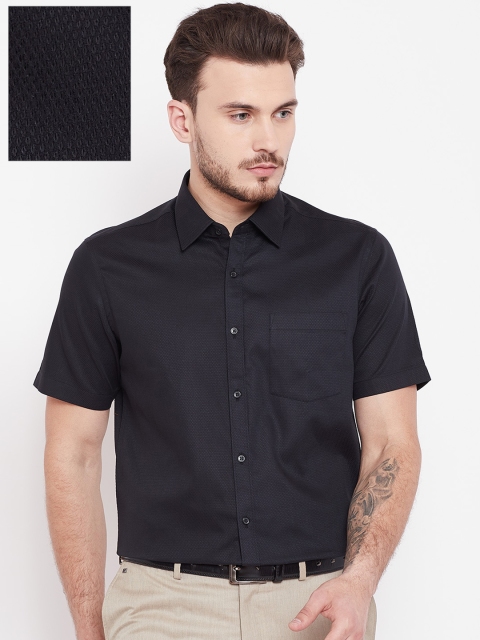 

Blackberrys Men Black Slim Fit Self Design Formal Shirt