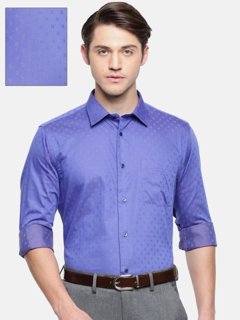 

Blackberrys Men Blue Slim Fit Self Design Formal Shirt