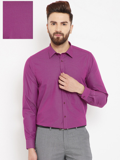 

Blackberrys Men Magenta Slim Fit Self Design Formal Shirt