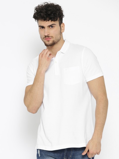 

Blackberrys Men White Solid Polo Collar T-shirt