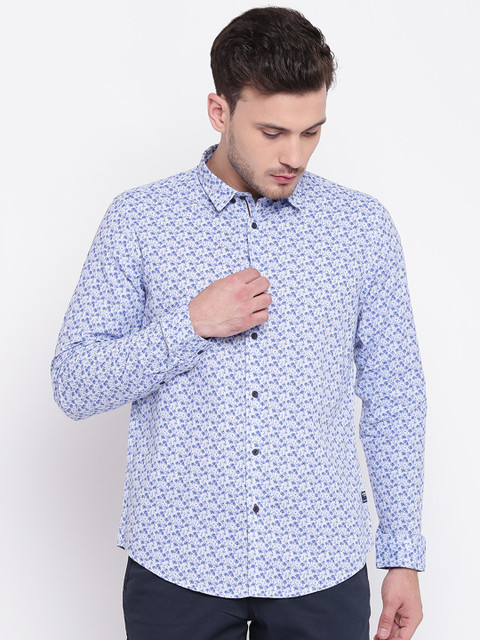 

Blackberrys Men Blue Slim Fit Printed Casual Shirt