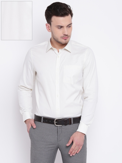

Blackberrys Men Off-White Slim Fit Solid Formal Shirt