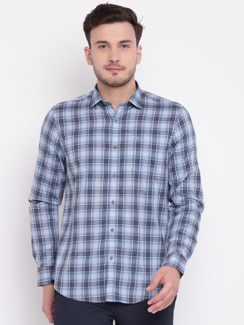 

Blackberrys Men Blue Slim Fit Checked Casual Shirt