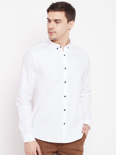

Blackberrys Men Off-White Trim Skinny Fit Solid Casual Shirt