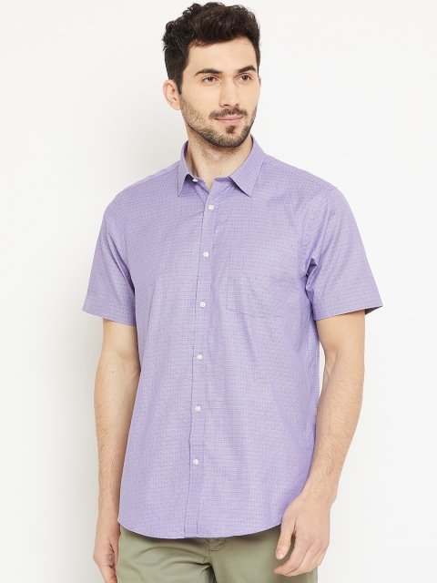 

Blackberrys Men Lavender Slim Fit Self Design Casual Shirt, Purple