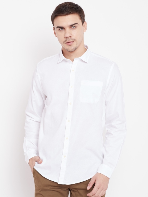 

Blackberrys Men White Slim Fit Solid Casual Shirt