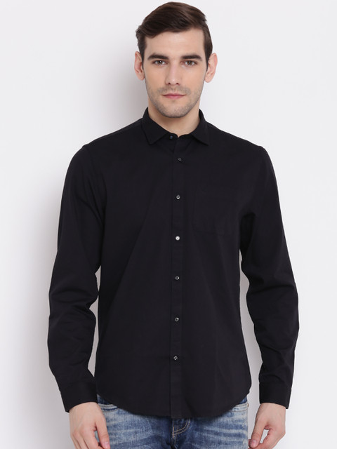 

Blackberrys Men Black Slim Fit Self-Design Casual Shirt