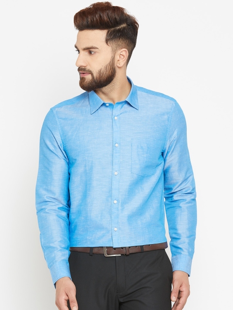 

Blackberrys Men Blue Slim Fit Solid Partywear Shirt