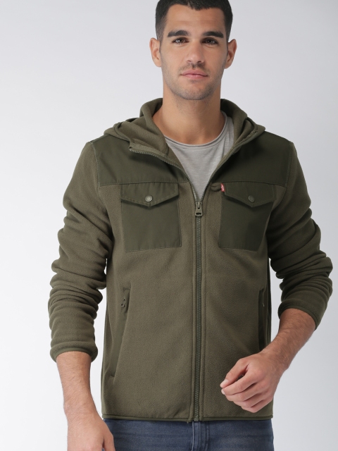 

Levis Men Olive Green Solid Sporty Jacket