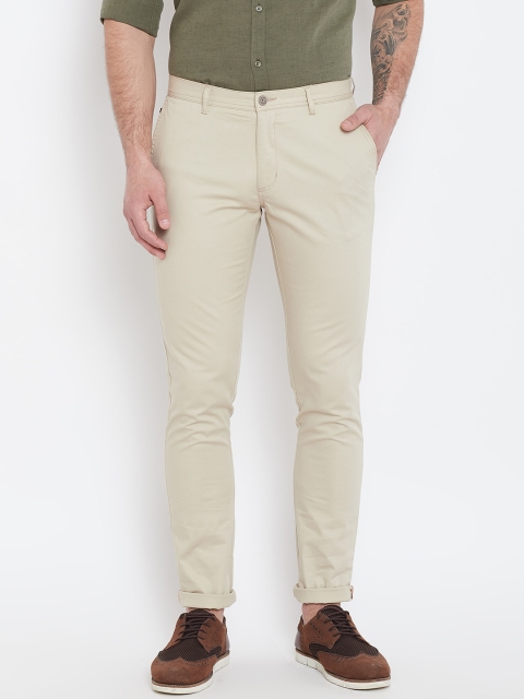 

Blackberrys Men Beige Regular Fit Solid Trousers