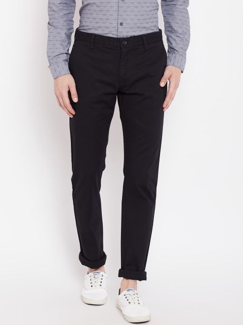 

Blackberrys Men Black Tapered Fit Solid Trousers