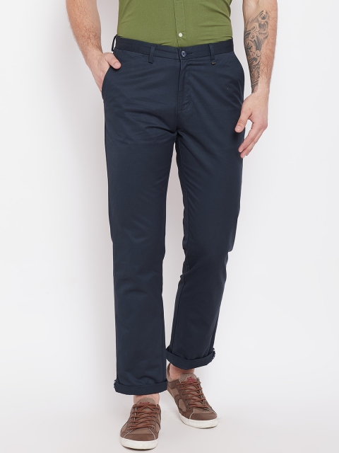 

Blackberrys Men Navy Blue Regular Fit Solid Chinos