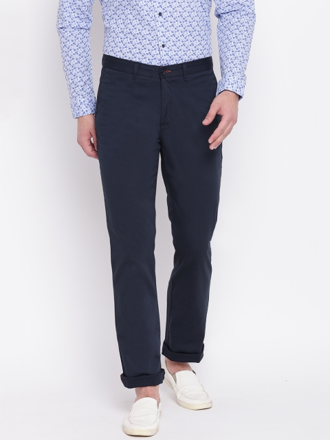 

Blackberrys Men Navy Solid Regular Trousers, Navy blue