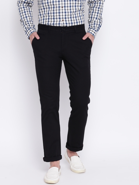 

Blackberrys Men Black Regular Fit Self Design Trousers