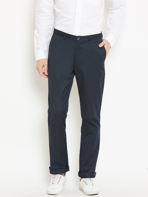 

Blackberrys Men Navy Blue Regular Fit Solid Trousers