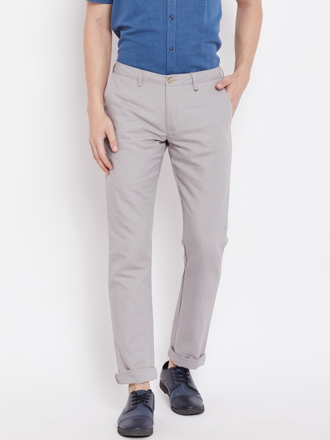 

Blackberrys Men Grey Regular Fit Solid Trousers