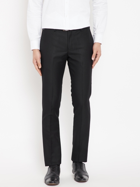 

Blackberrys Men Black Tapered Fit Solid Formal Trousers