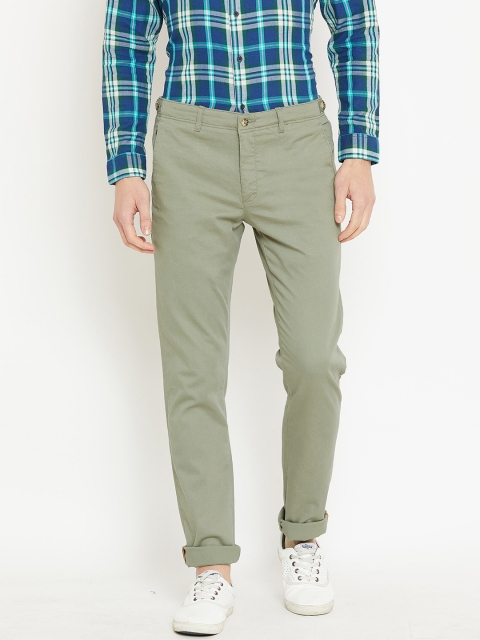 

Blackberrys Men Green Regular Fit Solid Trousers
