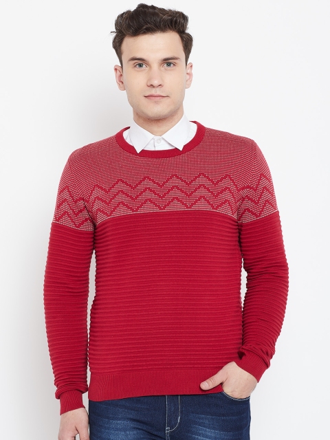 

Blackberrys Men Red Slim Fit Ribbed Pullover