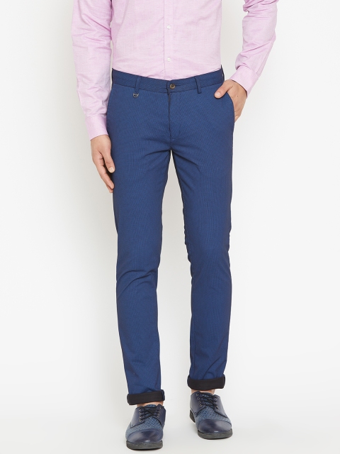 

Blackberrys Men Navy Blue Regular Fit Solid Trousers