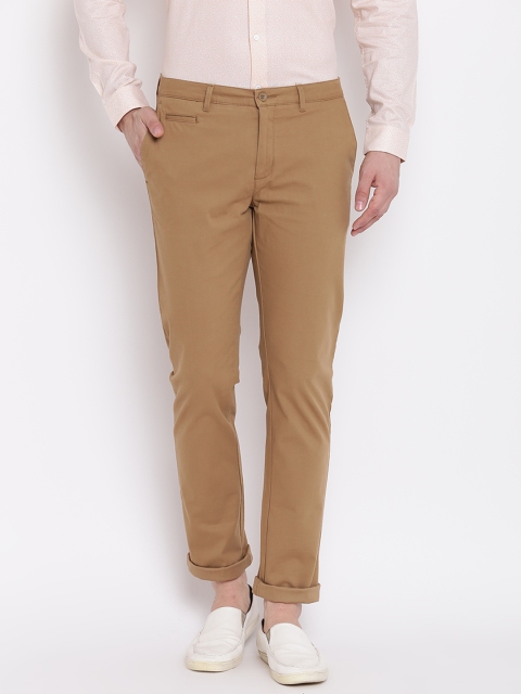 

Blackberrys Men Khaki Regular Fit Solid Trousers