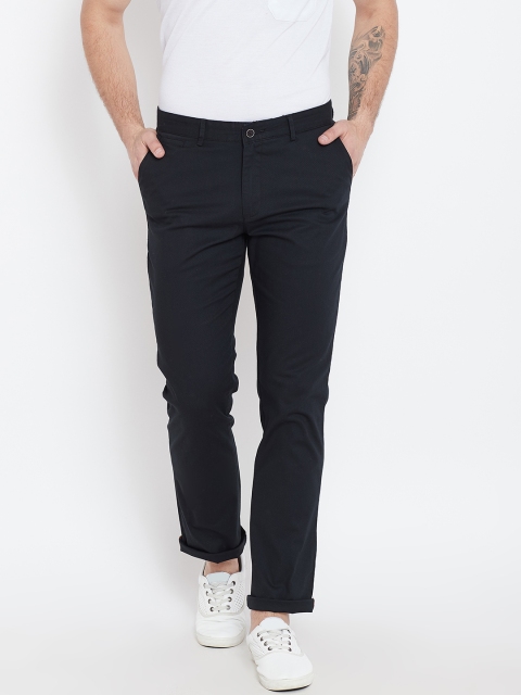 

Blackberrys Men Navy Blue Regular Fit Solid Trousers
