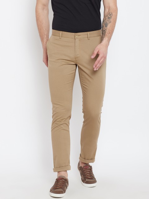 

Blackberrys Men Khaki Regular Fit Solid Trousers