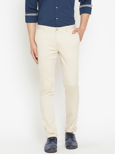 

Blackberrys Men Beige Regular Fit Solid Trousers