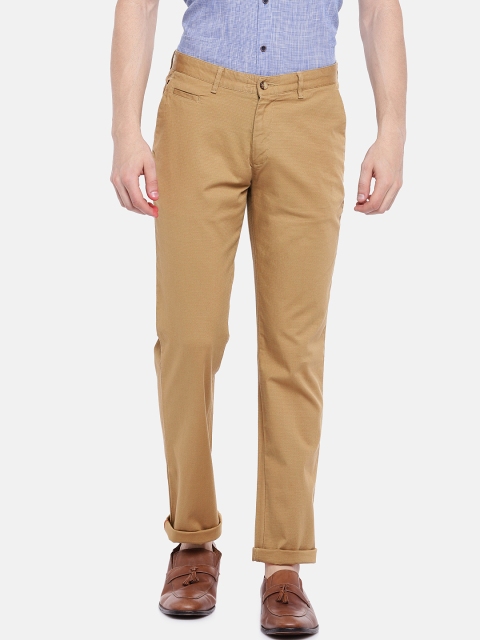 

Blackberrys Men Khaki Smart Regular Fit Self Design Trousers