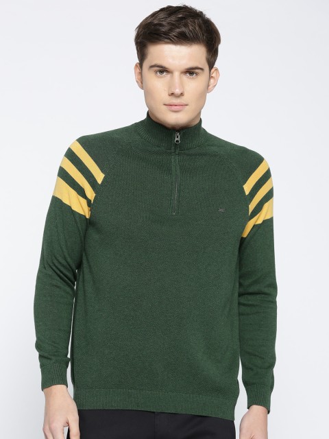 

Blackberrys Men Olive Green Solid Pullover
